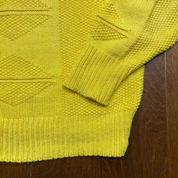 Boundary Waters Vintage Knit Cotton Blend Yellow Crewneck Sweater Men's Size M - Picture 4 of 9